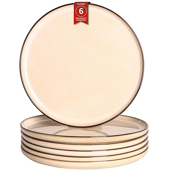 CULIVORA DINNER PLATES SET OF 6: CERAMIC 10.7...