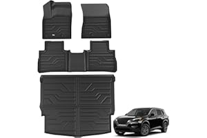 KARPAL Floor Mats for Nissan Rogue 2021-2025 2026 (Not for Sport), TPE Rubber All Weather Protection Floor Liners Nissan Rogue Accessories Car Mats, Front & 2nd Row & Cargo Liner