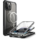 i-Blason Ares for iPhone 14 Pro Max Case [Built-in Screen Protector] [Military-Grade Protection] Clear Slim Full-Body Shockproof Bumper Phone Case for iPhone 14 Pro Max (Black)