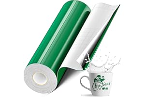 EPRCUT Green Permanent Vinyl 12" x 50FT roll for All Cutting Machine, Outdoor Festival Decorations Permanent Glossy Vinyl, Ho