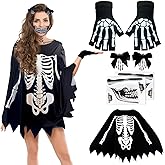 MEFINESHOW Skeleton Costume ghost costume Women Set for Adult, Day of the Dead Halloween Parties