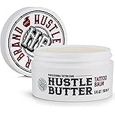 Hustle Butter Tattoo Aftercare 5oz Tattoo Balm, Heals + Protects New Tattoos and Rejuvenates Older Tattoos - 100% Vegan Cream No-Petroleum