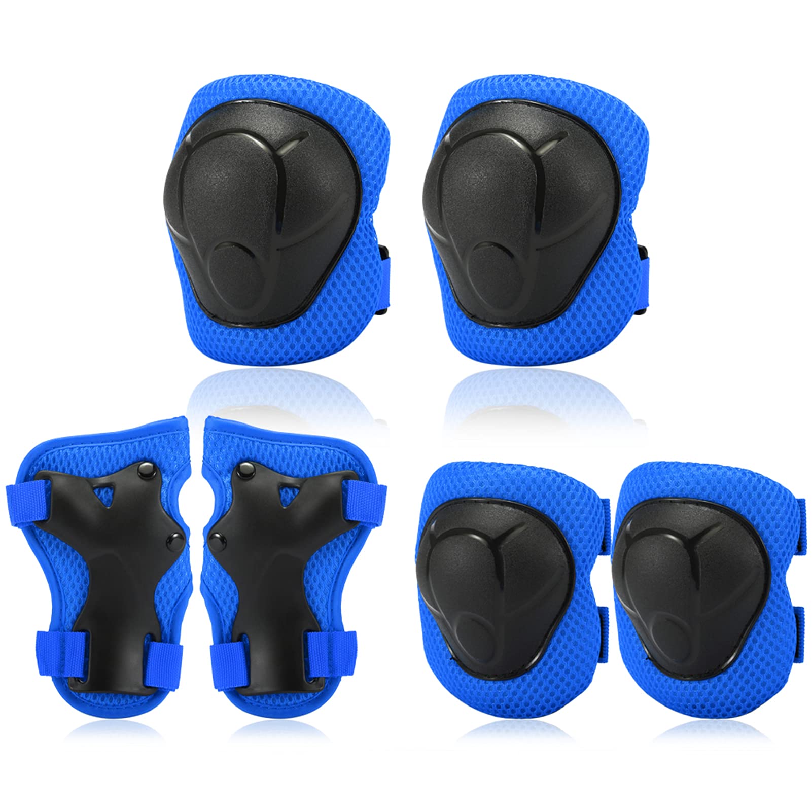 Lixada Kids Knee Pads Set 6-in-1 Protective Gear Set with Knee Pads, Elbow Pads and Wrist Guards Pads for Rollerblading Skating Skateboard