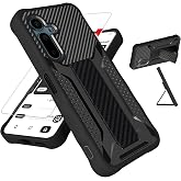 bojioderf for Solana Seeker Case Compatible for Saga 2 Solana Mobile Seeker Phone Case Cover [with Tempered Glass Screen Protector][ 2MM Silicone + PC Hard Back Panel][Hand Bracket] Black