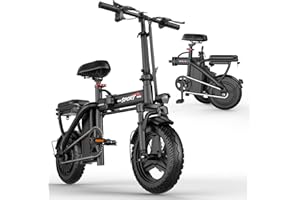 ASKGO Electric Bike for Adults, 650W Motor, 25mph 35Miles Range E Bike, 14" Tires, 48V Foldable Electric Bike for Commuting, Daily Riding, Dual Disc Brakes, Multiple Shock Absorption