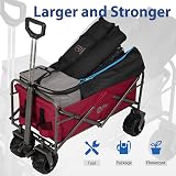 Sekey Folding Festival Trolley Wide All-Terrain Wheels 460Lb Capacity Red view 2