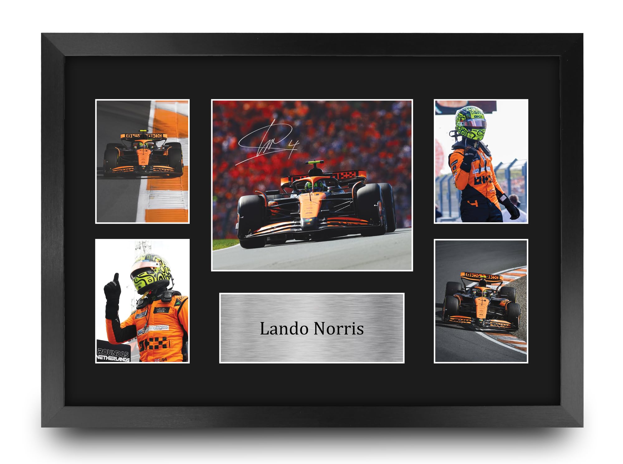 Photo 1 of HWC Trading Lando Norris McLaren-Mercedes Gifts Printed Signed Autograph Presentation Display for F1 Formula 1 Racing Fans - 16" x 12" Framed