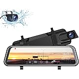 TOGUARD 2.5K Mirror Dash Cam for Cars with Waterproof Backup Camera, 10" IPS Full Touch Screen Car Camera Dual Dash Camera Fr