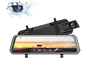 2.5K Mirror Dash Cam for Car,10" Rear View Mirror Camera Night Vision Full Touch Screen Waterproof Reverse Backup Camera, Dua