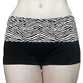Zbaul Foldover Polka Dot Zebra Patchwork Low Rise Lounge Hot Pants Stretchy Summer Bottoms Sexy Shorts
