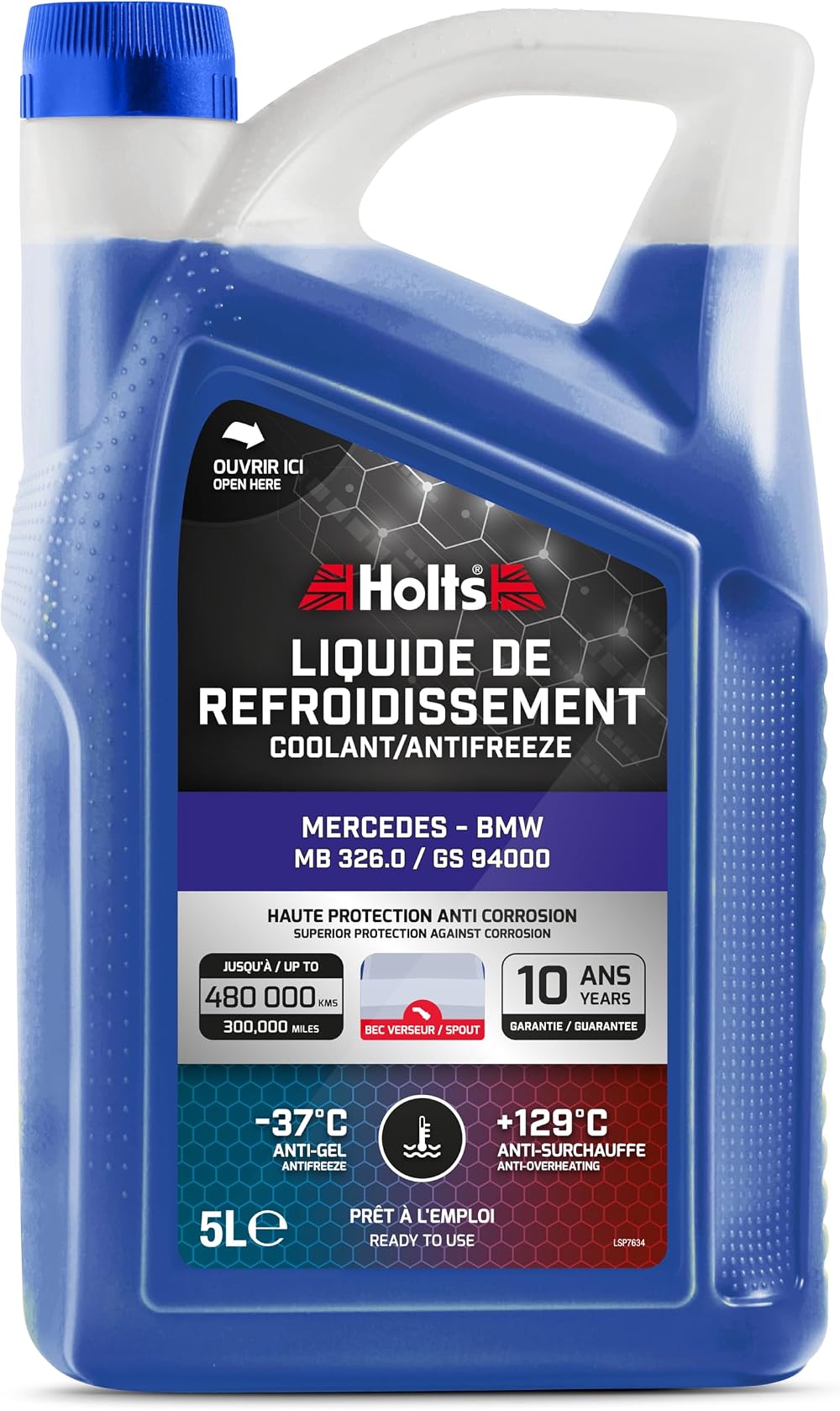 Holts HAFR0008B Antifreeze Coolant 5L for Mercedes BMW Long Life -37°C