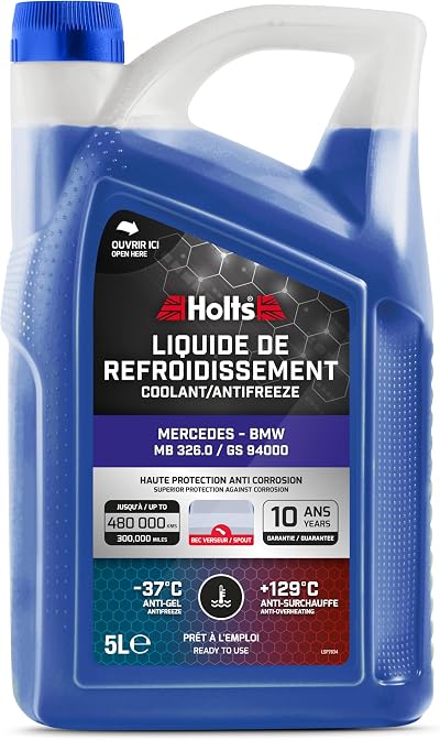 Holts HAFR0008B Antifreeze Coolant 5L for Mercedes BMW Long Life -37°C