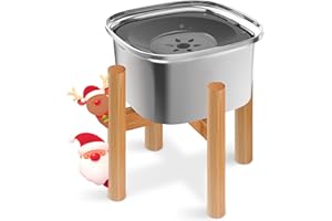 Decflow 3L Elevated Dog Water Bowl, Stainless Steel Raised Food Dispenser with Stand, Large Capacity No Spill Dog Water Bowl for Small, Medium and Large Dogs