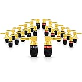 Sewell Deadbolt Right-Angle Banana Plugs, 12 Pairs Quick Connect Gold Plated Speaker Plugs 90 Degree