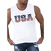 MAIHUN American Flag Tank Tops for Men 4th of July Shirts Patriotic Sleeveless Muscle Tees