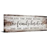 iKNOW FOTO Home Inspirational Blessed Canvas Wall Art Motivational Family Prints Signs Framed Retro Artwork Decoration Wall Pictures for Bedroom, Living Room & Home Wall Decor 12x36 Inches