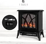 NETTA Electric Fireplace Stove Heater 1600-1800W Freestanding Black view 3