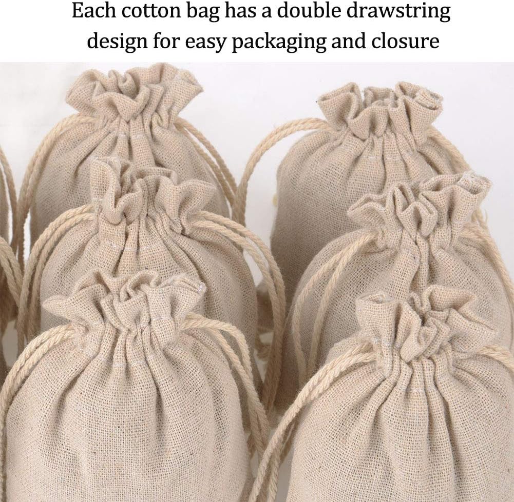 SIMUER PGWY Cotton Bag, Acrylic, 10 x 8 cm white cotton bag, 1 count (Pack of 50) - Image 4