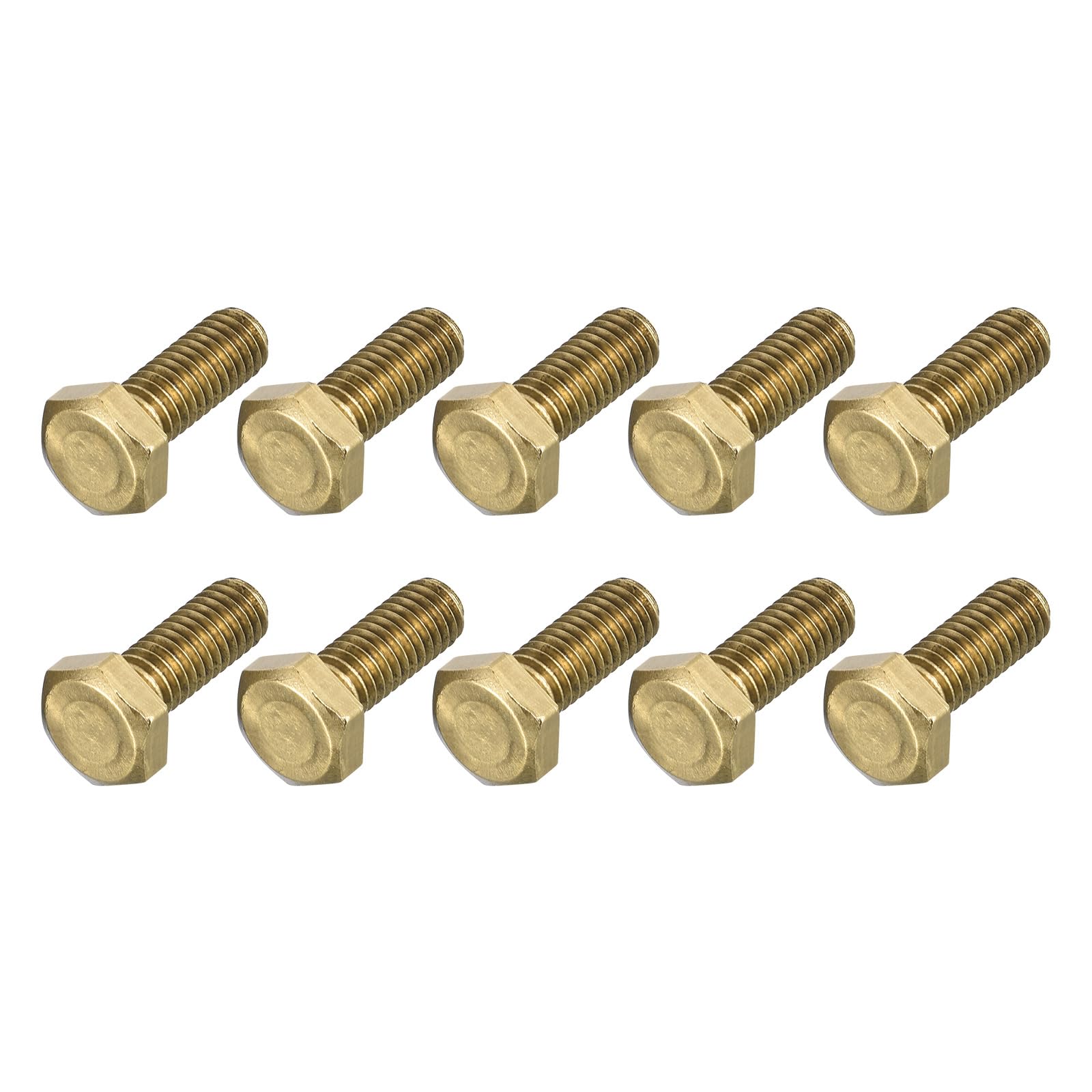 METALLIXITY Hex Head Screw Bolt (M6-1x16mm) 30Pcs, Brass Fully Threaded Solid Brass Hex Bolts Machine Screws - for Machinery Repair
