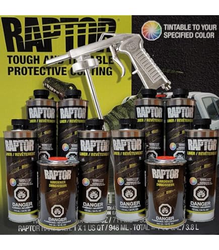 UP0820V RAPTOR® LINER KIT 8L KIT BLACK - 2.6 VOC +1 FREE GUN, Bed
