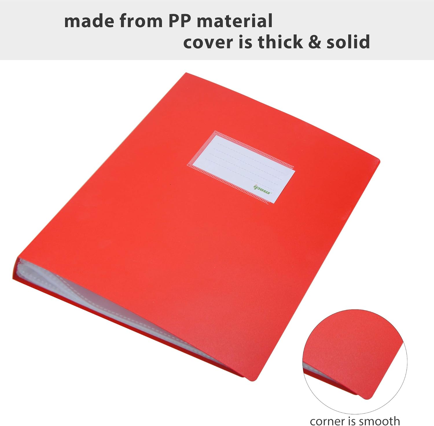 Ipow Display Folders 2 x A4 60 Pockets Display Book Presentation Project Folder, Red & Grey,with
