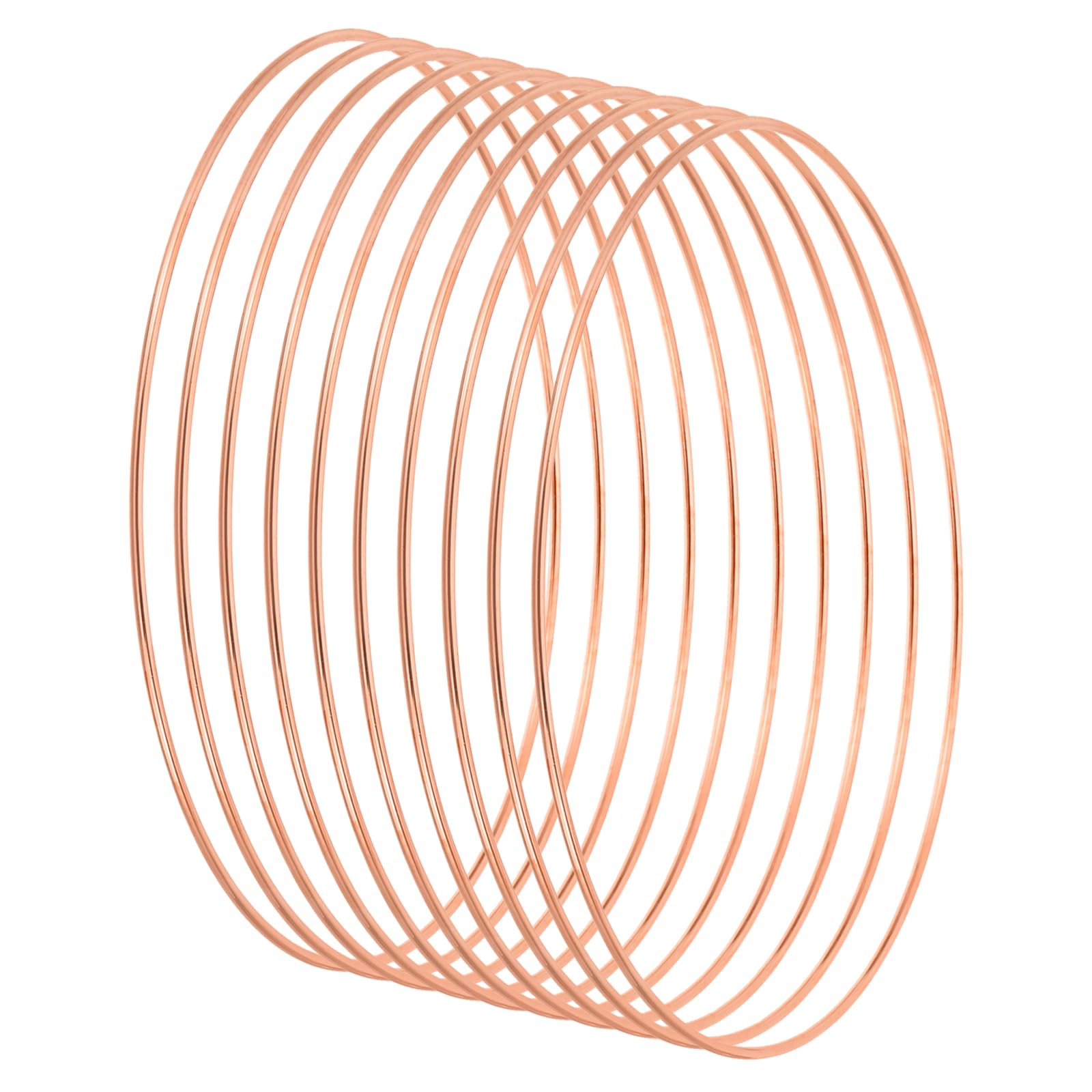 PATIKIL 9.8 Inch Dream Catcher Rings, 10 Pcs Metal Macrame Wreath Floral Round Ring Hoop for Christmas Decor Home Car DIY Craft Wedding Wall Hanging Decorations, Rose Gold