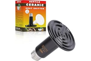 LUCKY HERP Reptile Heat Lamp - 100W Ceramic Heat Emitter Reptile Heat Lamp Bulbs (1 Pack), No Light Ceramic Heat Bulb, Heat Lamp for Reptiles Amphibian Chicken Pet Brooder Coop Lizard Turtle