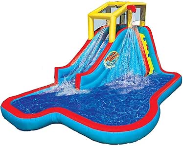 Amazon Com Banzai Slide N Soak Splash Park Inflatable Outdoor