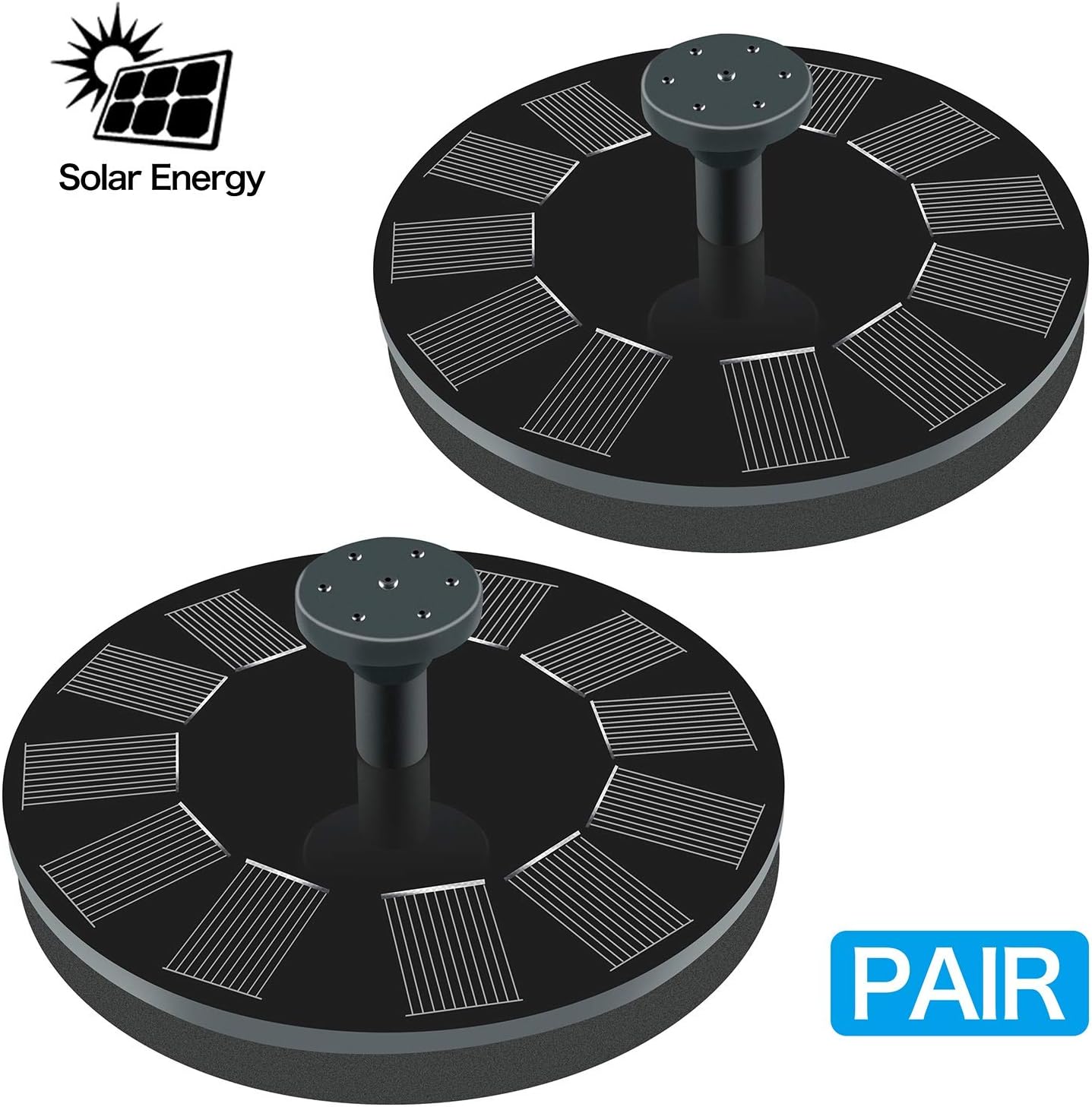 MSHENG Solar Fountain1.4W Water Pump with Battery Backup Standing Submersible for Bird Bath Garden Back Yard and Small Pond