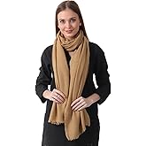 100% PURE CASHMERE 2PLY SCARF/STOLE, HERRINGBONE SUPER SOFT, THICK, LIGHTWEIGHT, PASHMINA