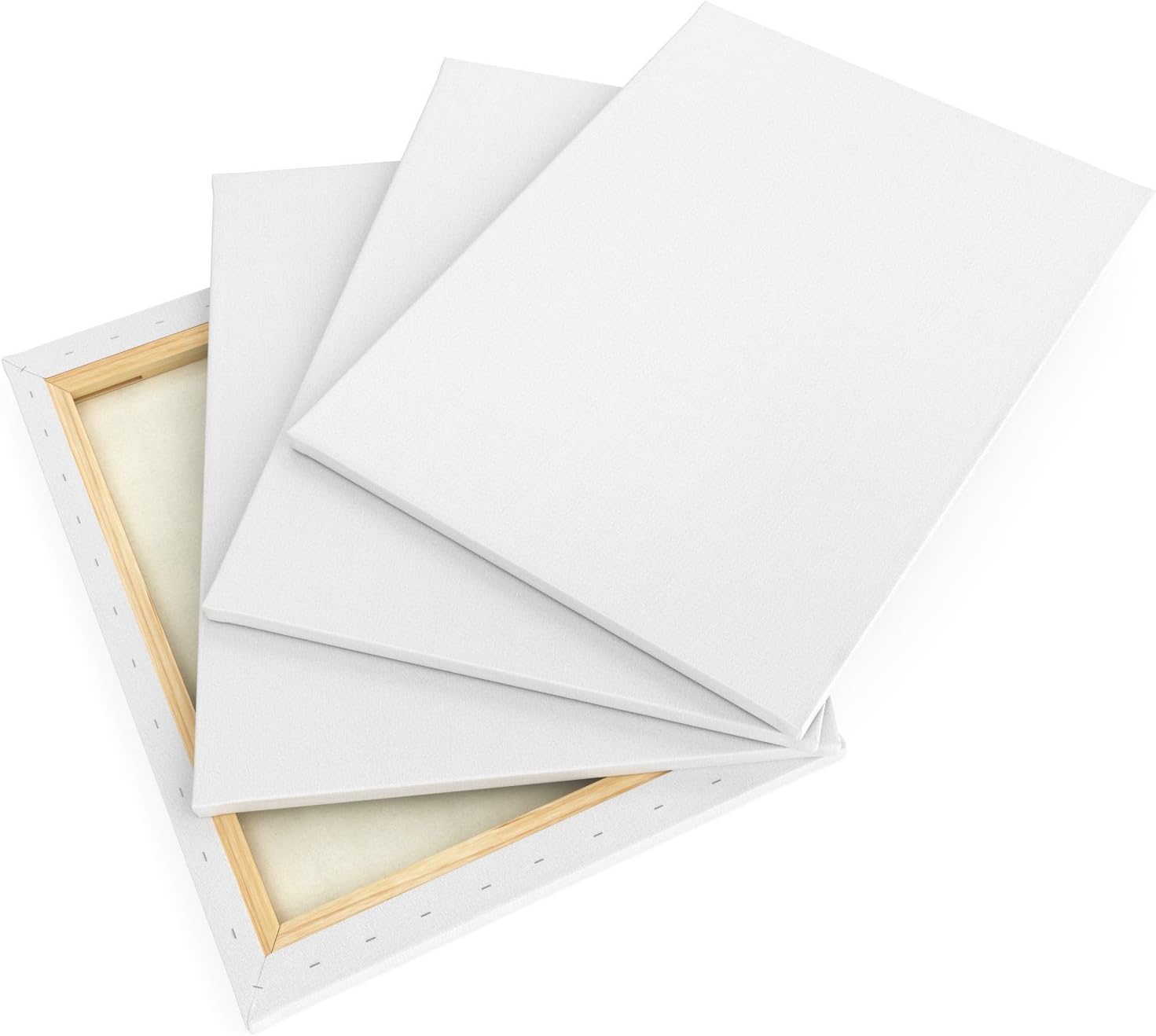 Arteza Stretched Art Canvas, Pack of 4, 45.7 x 61 cm, 8 oz Gesso Primed - Image 3