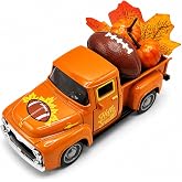 Vintage Fall Decor - Fall Decorations for Home - Fall Truck with Football, Pumpkins and Maple Leaves - Thanksgiving Decoration For Table Centerpiece, Tiered Tray, Shelf, Mantel and Harvest Indoor