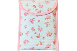 ZOSIANA DESIGNS Quilted Kindle Sleeve Cover - Padded Cotton E-Reader Sleeve with Padding & Velcro Closure, Compatible with Kindle Basic, Paperwhite, and ColorSoft (Petal Whisper - White)