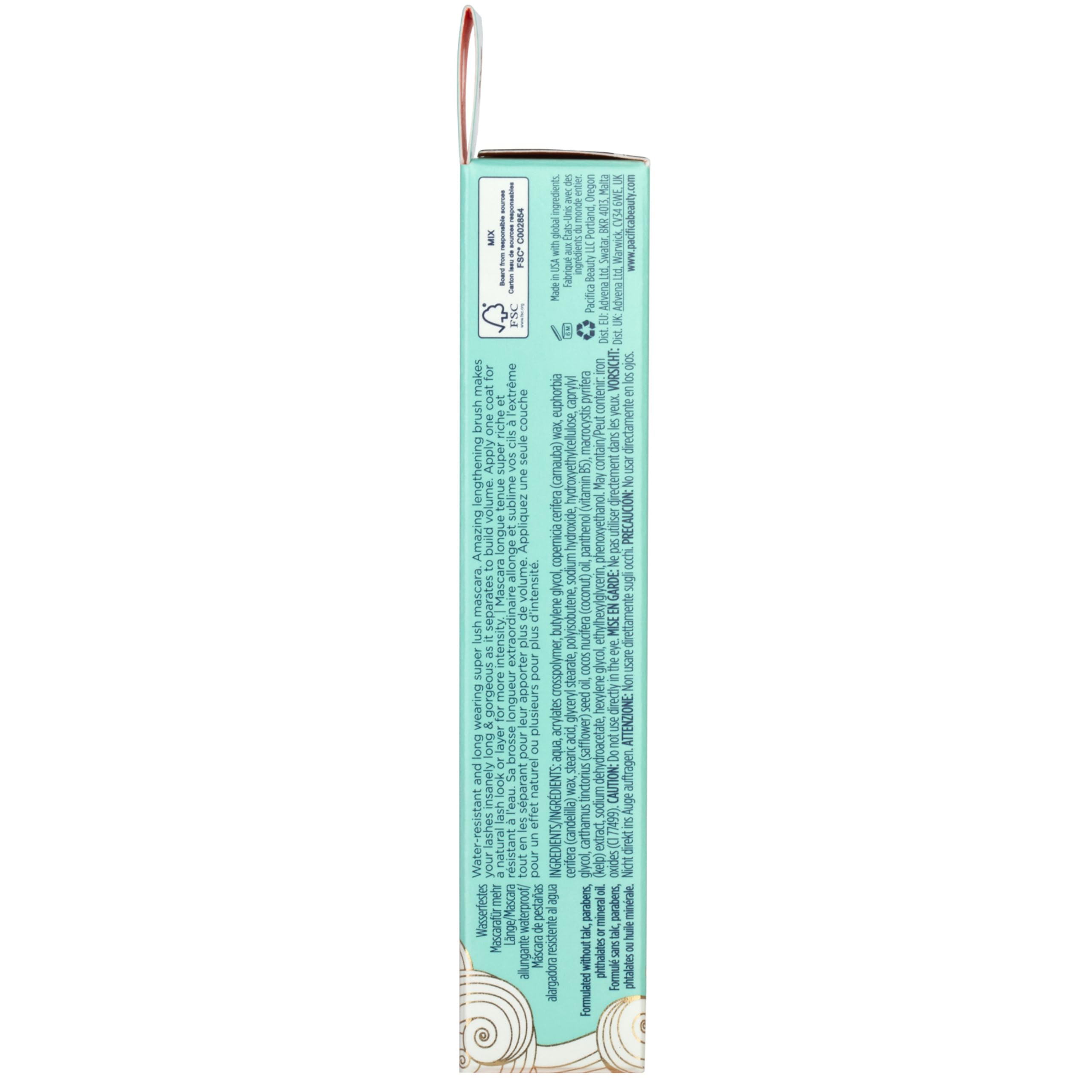 Pacifica Aquarian Gaze Mascara – Abyss (Black) Water-Resistant Long Lash Mascara, Lengthening & Smudge-Proof, Vegan & Cruelty-Free