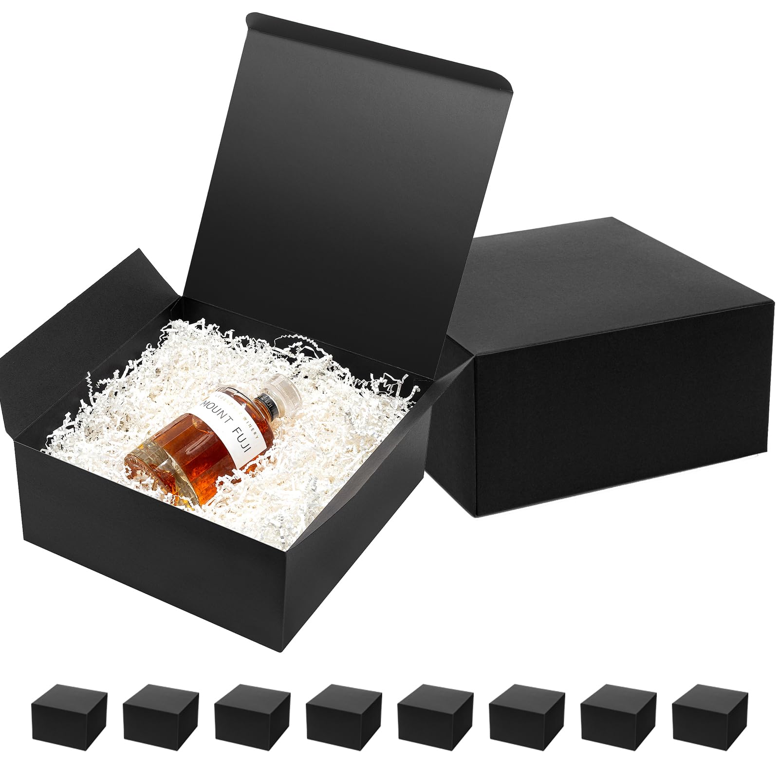 Photo 1 of Mefleet 12x12x5 Inches Large Black Gift Boxes with Lids 10 Pack Bridesmaid Proposal Extra Deep Gift Box for Presents, Wedding, Graduation, Holiday, Christmas, Birthday Craft Presents Wrapping