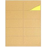 Kraft Labels Stickers, Laser/Inkjet Printer Lables, Write or Print, Letter Size (2" x 4" Pack of 300)