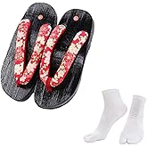 MACEFIL Anime Cosplay Women Japanese Wooden Clog Versatile Geta Sandals Traditional Kimono Slippers Flip Flops