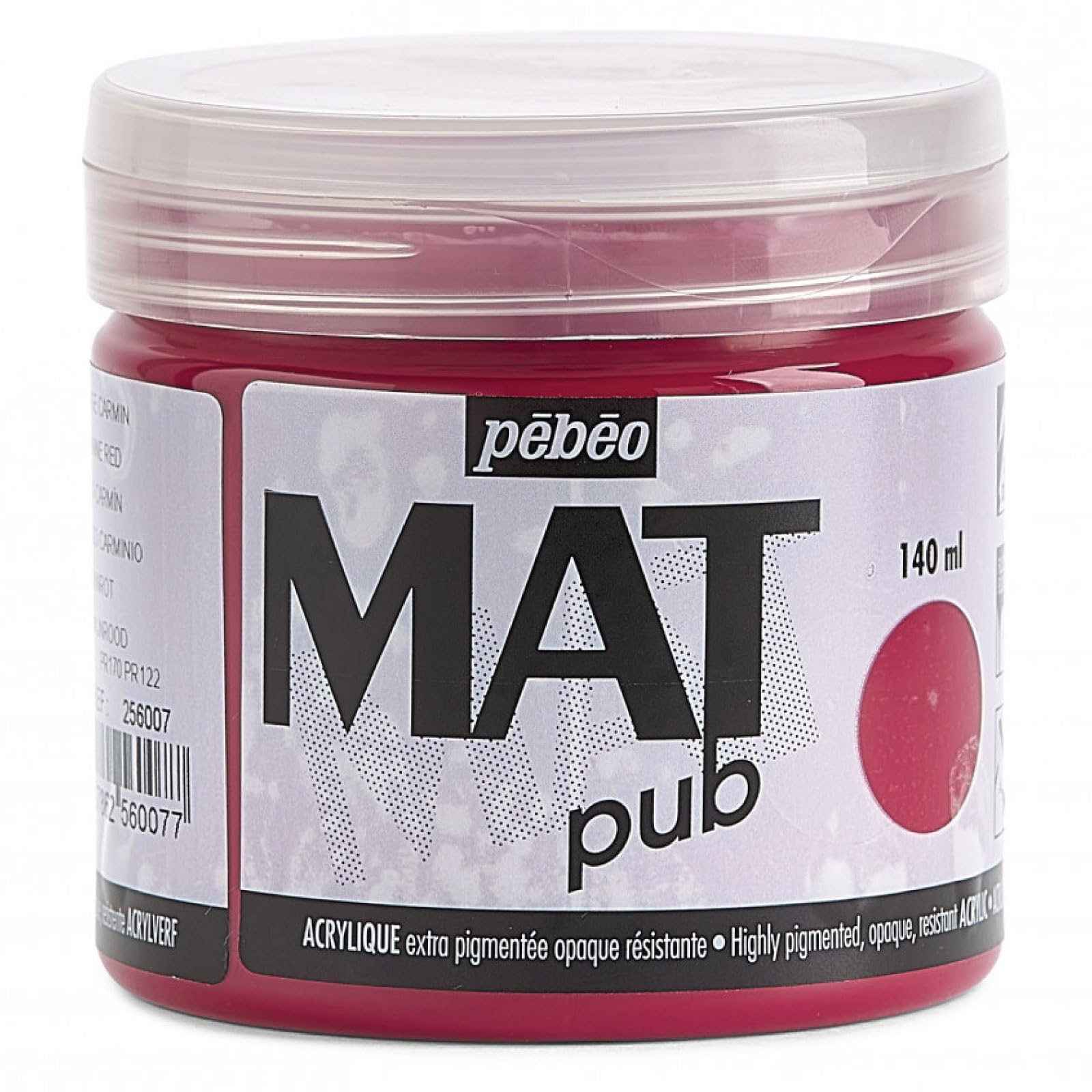 PEBEO Mat Pub, Carmine Red, 140ml