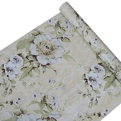 Self Adhesive Decorative Vintage Floral Contact Paper Shelf Liner