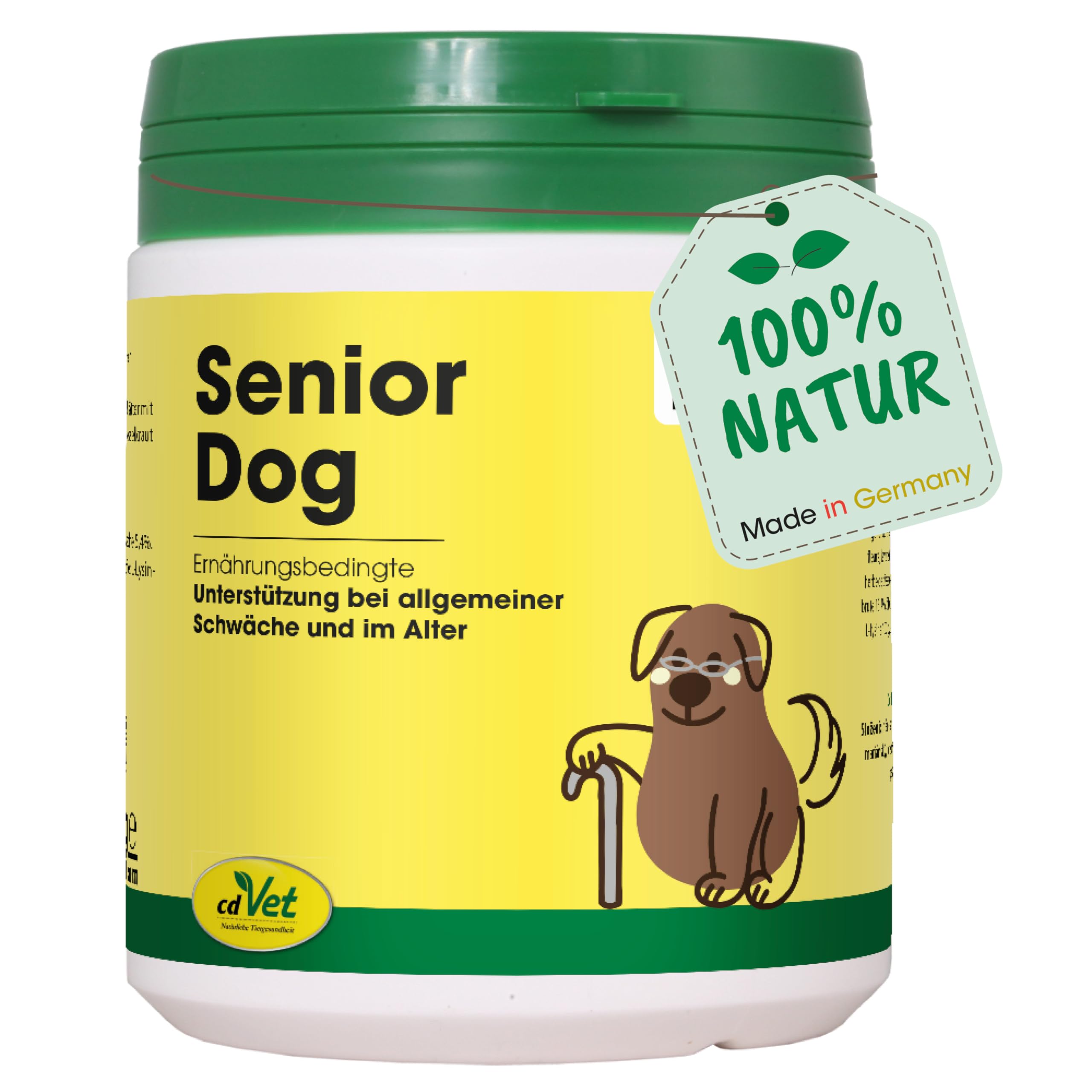 cdVet Naturprodukte SeniorDog 250 g - Dog - Complementary feed - deficiencies - herbs + vitamins + iron - listlessness - after illness + surgery - lack of agility - at older animals -