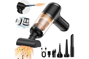 KOPIDOE Mini Handheld Car Vacuum Cleaner/Air Duster/Blower/Hand Pump, 18000 PA High Power Brushless Motor, Portable Keyboard Vacuum Cleaner with Multi-Nozzles for Home, Office, Computer(BlackGrey)