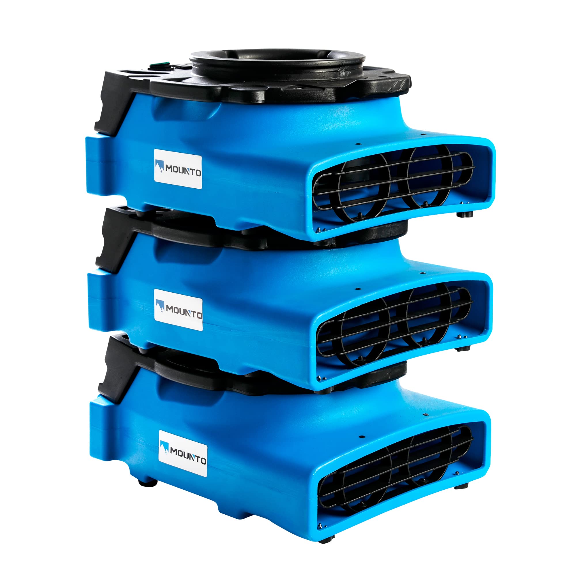 MOUNTO 1/4hp 1200cfm 2 Speed Low Profile Air Mover Floor Carpet Dryer Blower Fan for Water Damage Restoration