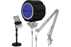 IQLQPQ Microphone Windscreen,Professional Thick Wind Shield Pop Filter, Acoustic Filter for 1.77 inch-2.36 inch Recording Studios Microphones,Sound-Absorbing Foam that Reduces Noise and Reflections