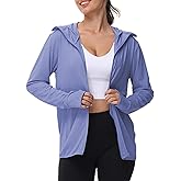 ArmoTex Women's UPF 50+ Lightweight Athletic Hoodie Jacket Full Zip Long Sleeve Shirts Hiking Running Outdoor Pockets