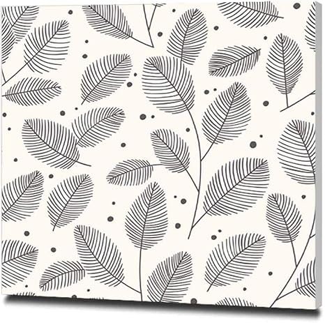 Amazon 装飾的な葉と手描きのシームレスパターン秋のベクトルイラストイラスト インテリア アートポスター 絵画 印刷 印象派 モダン 壁飾り 壁ポスター おしゃれ インテリア 部屋飾り 50x50cm ウォールステッカー オンライン通販