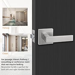NEWBANG Hall/Closet Lever Handle Lock Satin Nickel