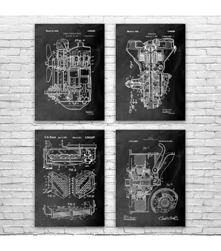 V8 Engine Diagram Poster