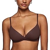 INLYRIC Women's Inbarely Triangle Bralette Comfortable Unlined V Neck Wireless Smoothing Bra Top Stretch
