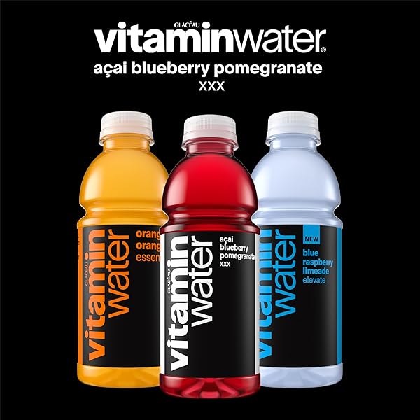 VITAMINWATER XXX AÇAI BLUEBERRY POMEGRANATE NUTRIENT ENHANCED FLAVORED WATER BEVERAGE, 20 FL OZ BOTTLES, 12 PACK
