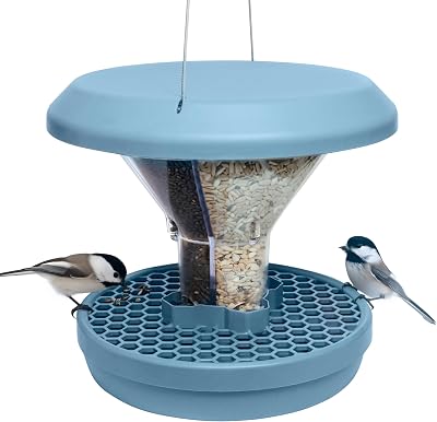 Swissinno Bird Feeders Hanging Station Davos No Mess Dual Chamber Seed Tray